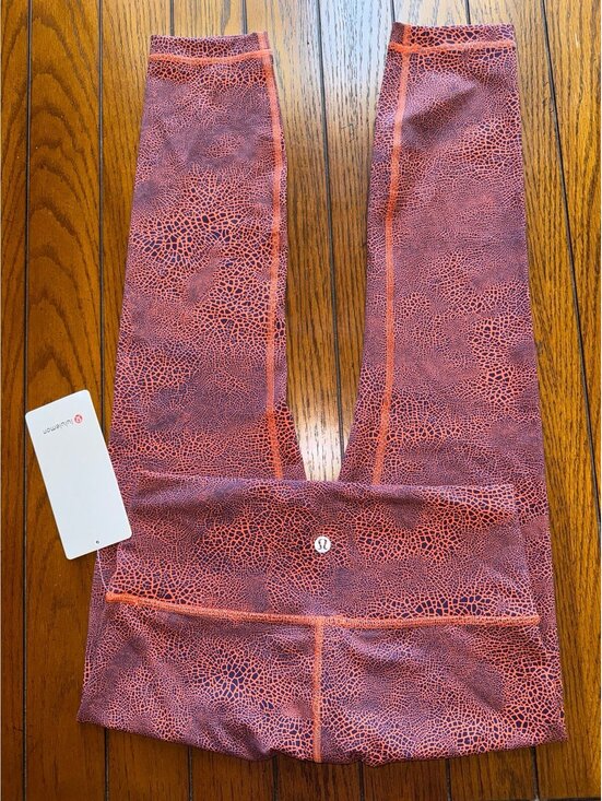 lululemon athletica Pants - Lululemon Wunder Train High Rise 25” Crackle Glaze Vintage Orange Size 8 NWT